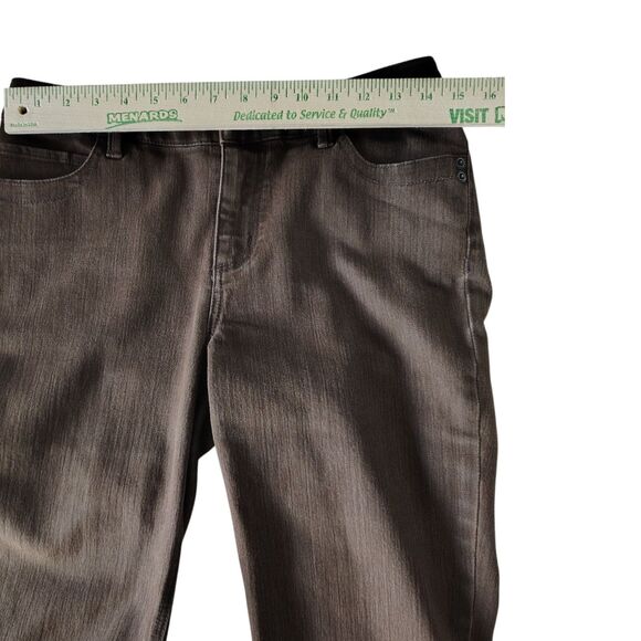 Chico's Platinum Denim Brown Capri Jeans Straight Leg Mid-rise Size S/4 Women's - Picture 4 of 9
